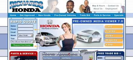 An image-based website screenshot for Richard's Honda, an automotive dealership